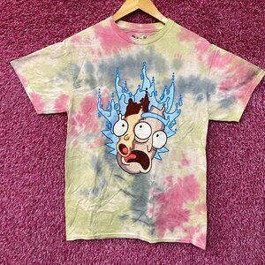 Rick & Morty Adult Swim Liquid Tie Dye T-Shirt Medium
